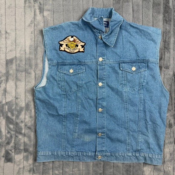 A Denim Shop Other - A Denim Shop Harley Owners Group HOG Patch Denim Vest Mens 4XL Blue Biker